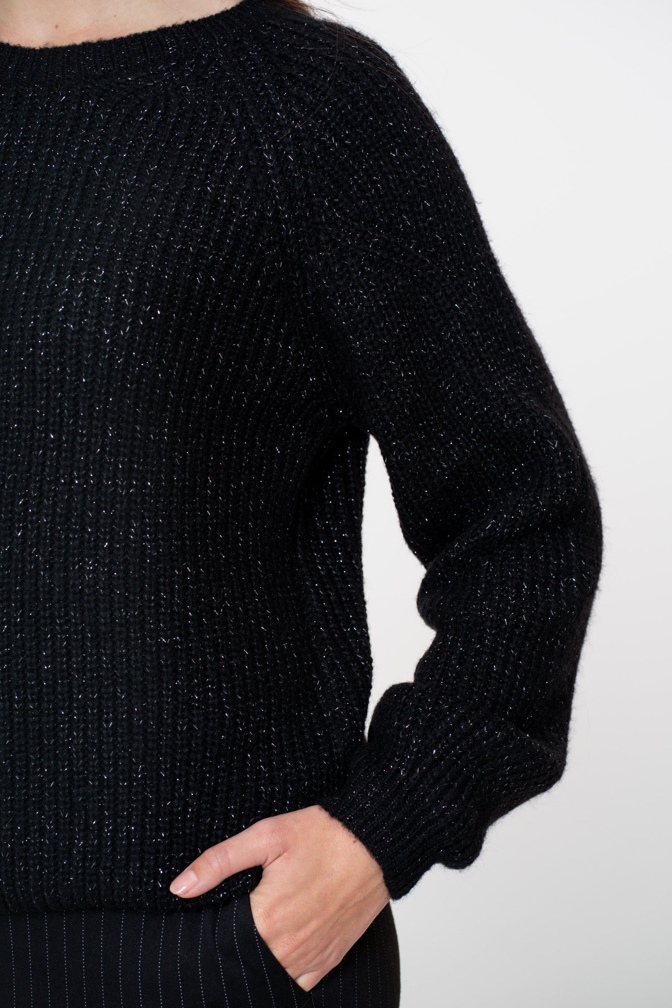 Geisha Damenpullover mit Schleifendetail und Lurex
