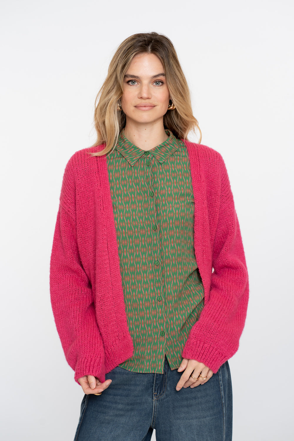 Geisha Damen Basic-Strickjacke