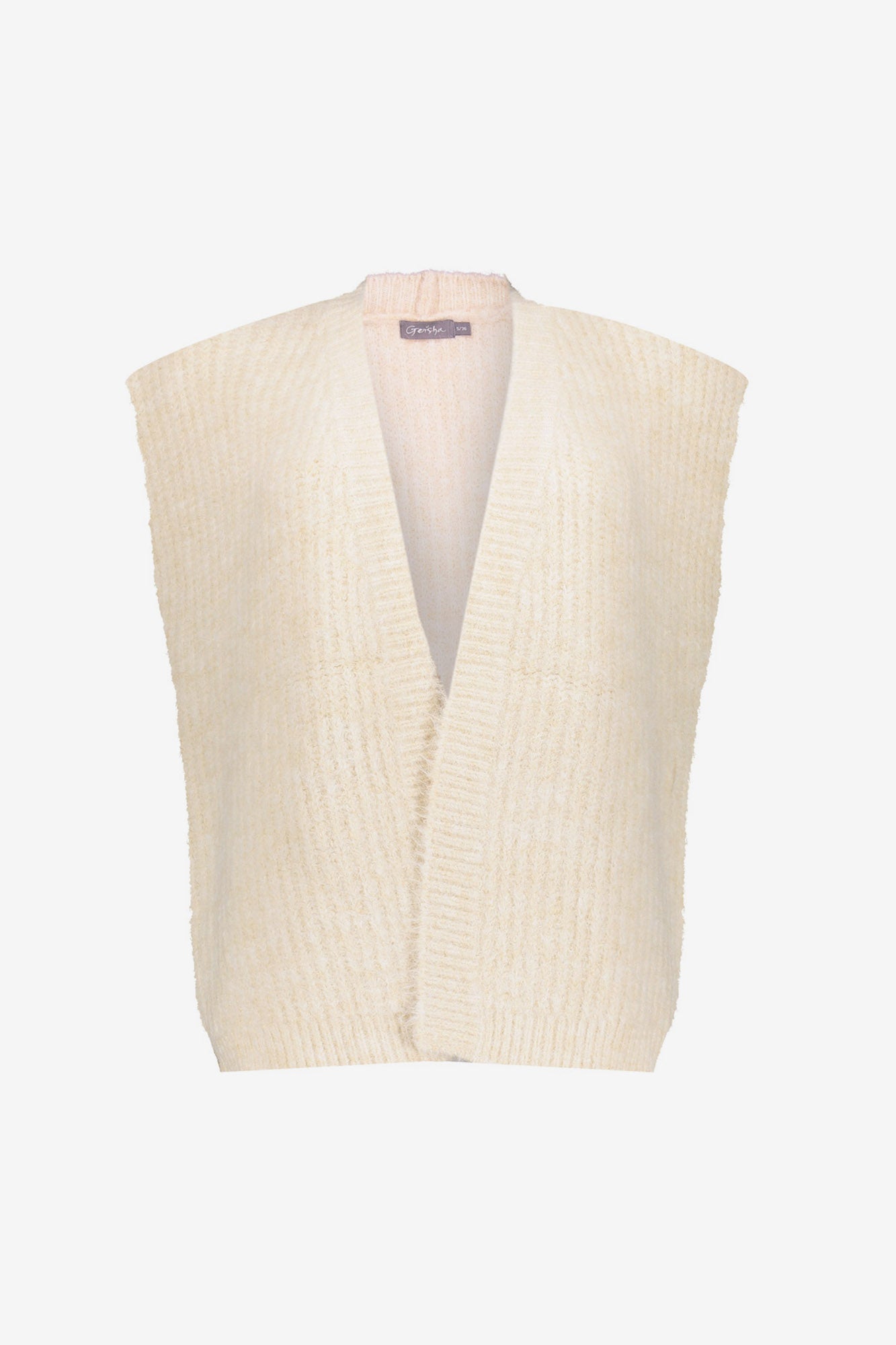 Geisha Damenstrickweste mit offener Vorderseite in Creme