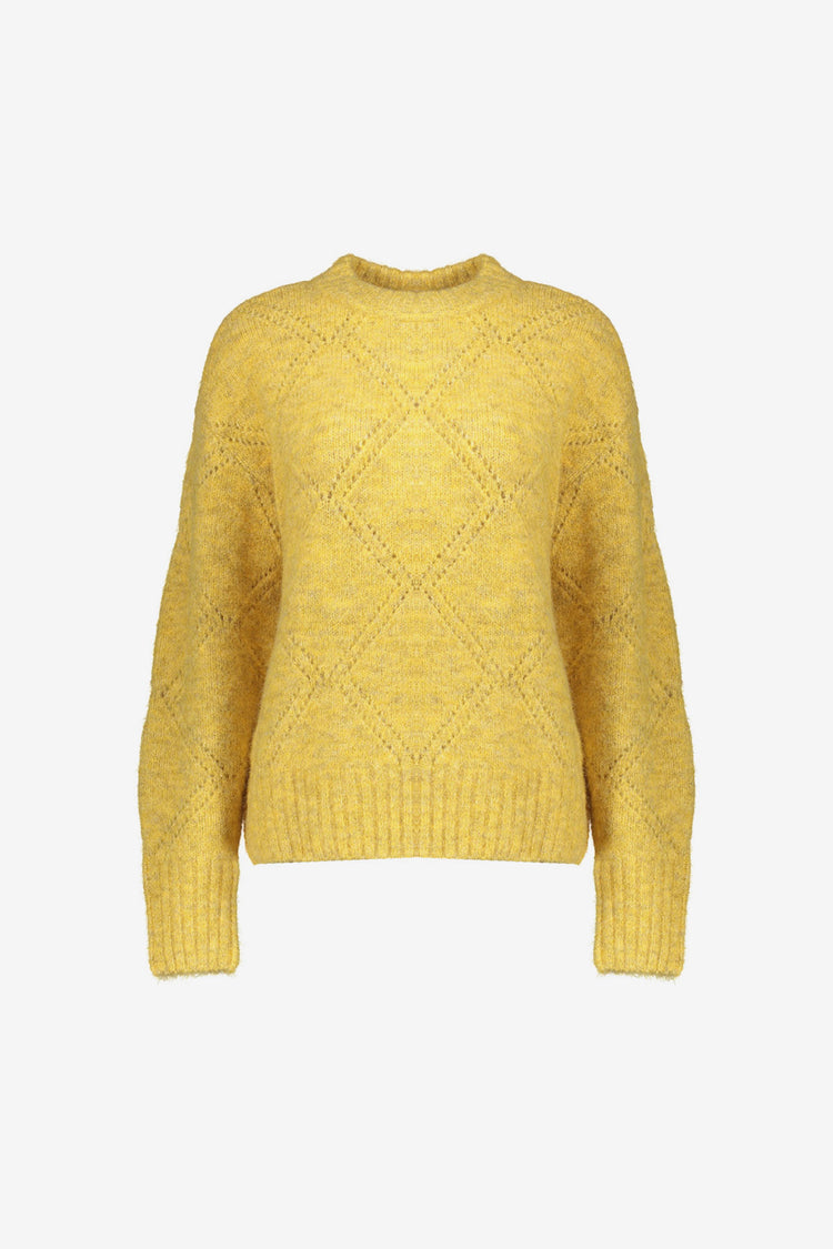 Geisha Damen-Ajour-Pullover mit Karomuster