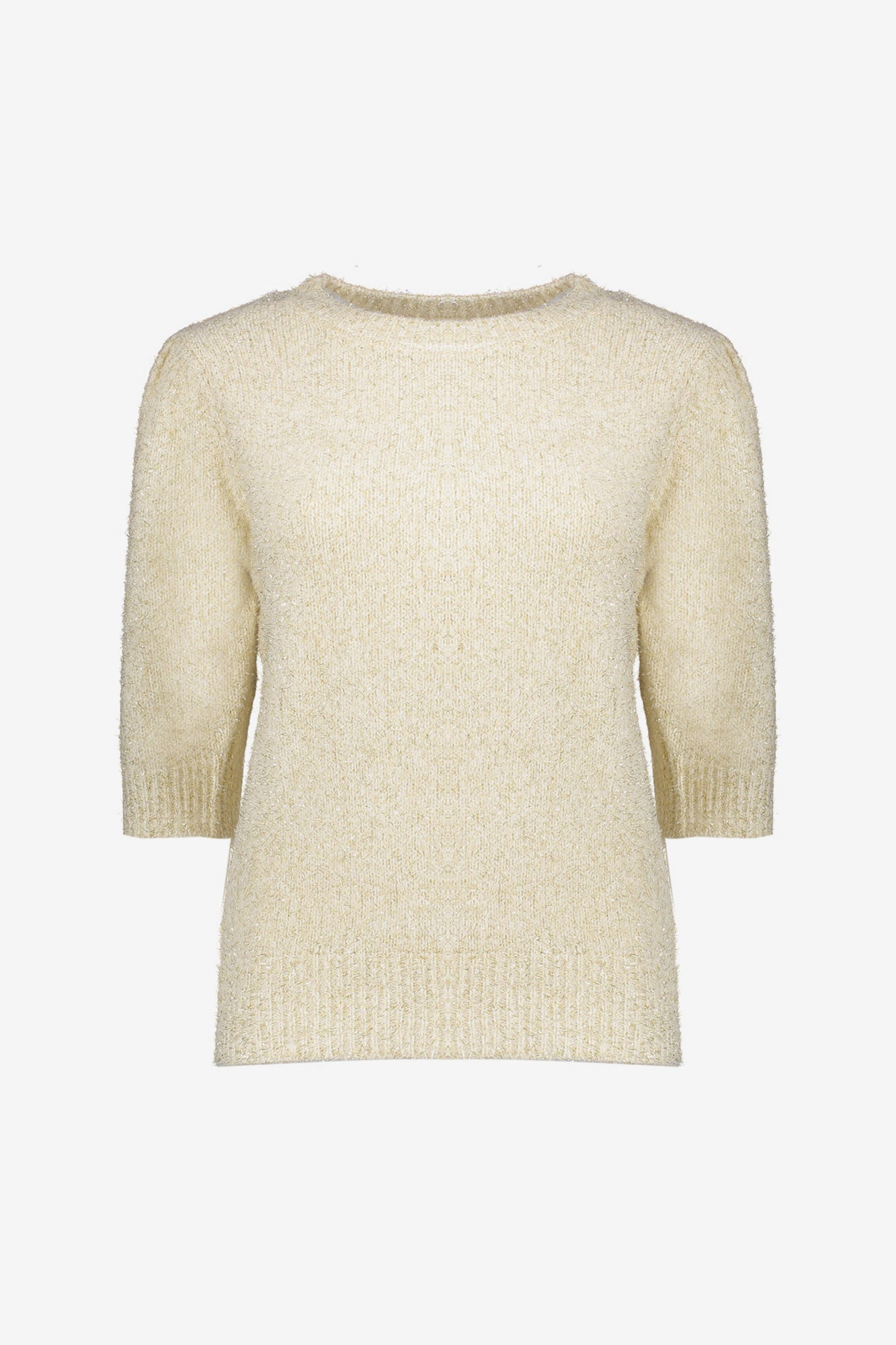 Geisha Damenstrickpullover mit 3/4-Ärmeln und Puffdetails