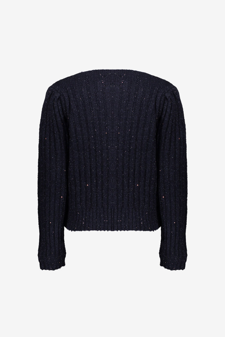 Geisha Damenstrickjacke in Navy mit goldenen Knöpfen und Glitzer-Detail