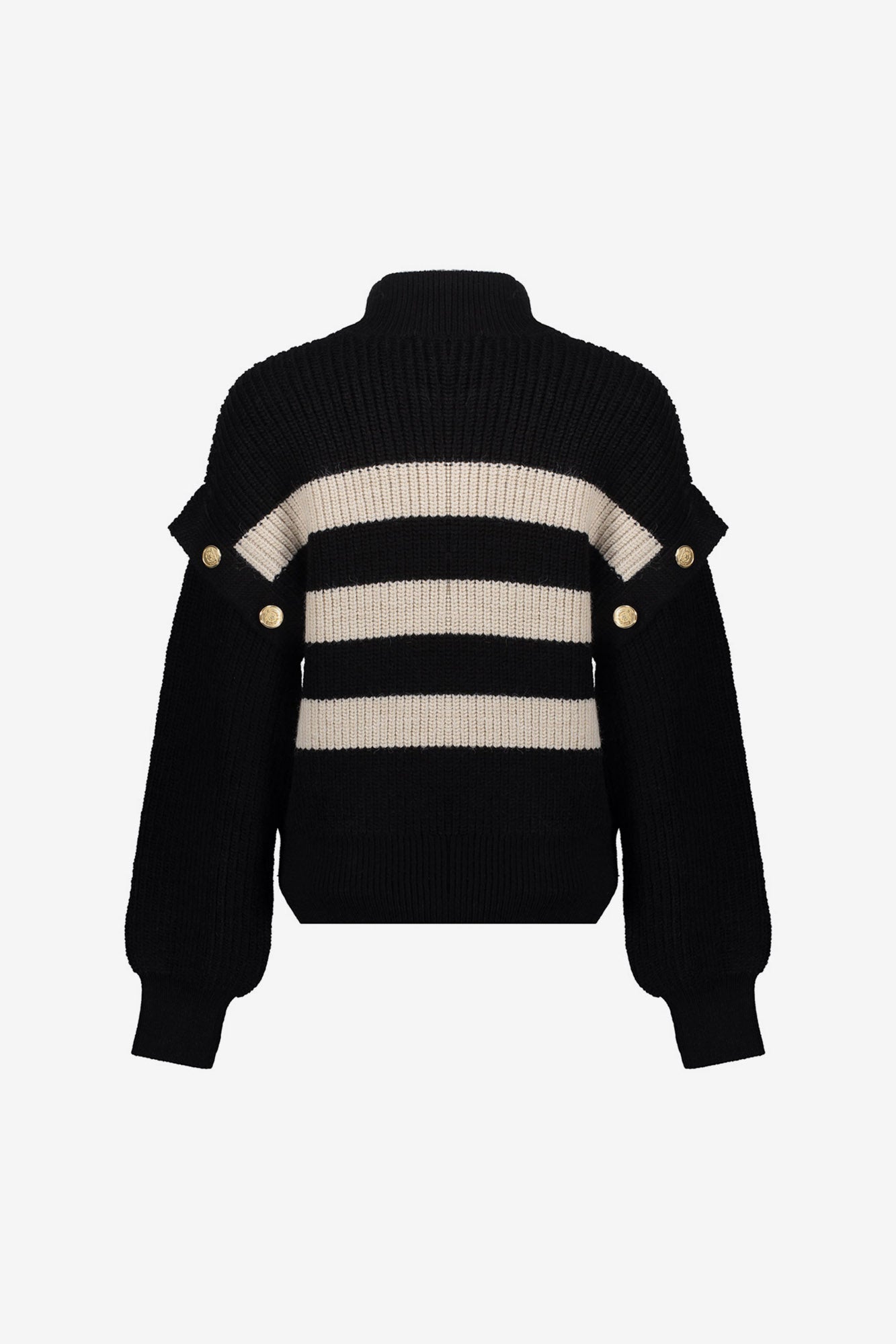 Geisha Damenpullover mit Streifenmuster und auffälligen Schulterdetails