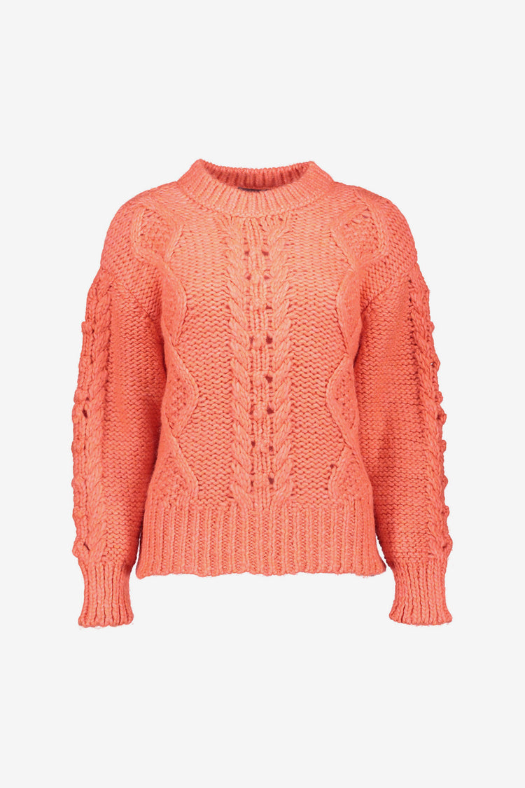 Geisha Damen-Strickpullover mit Zopfmuster