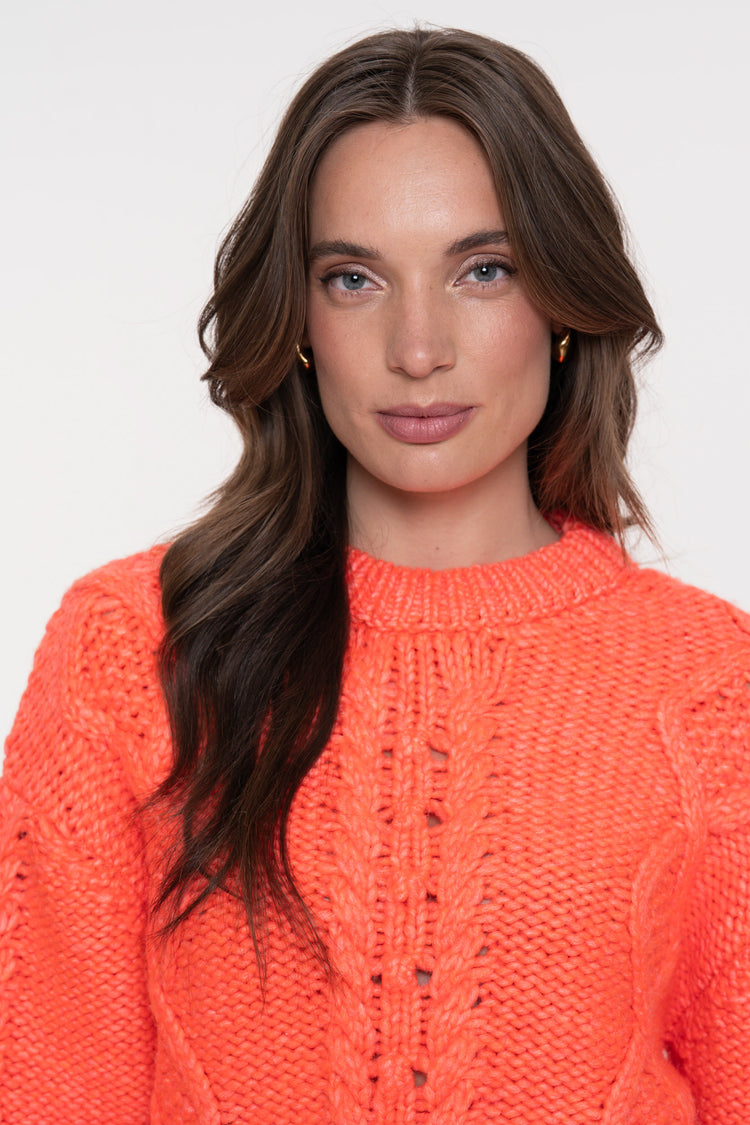 Geisha Damen-Strickpullover mit Zopfmuster