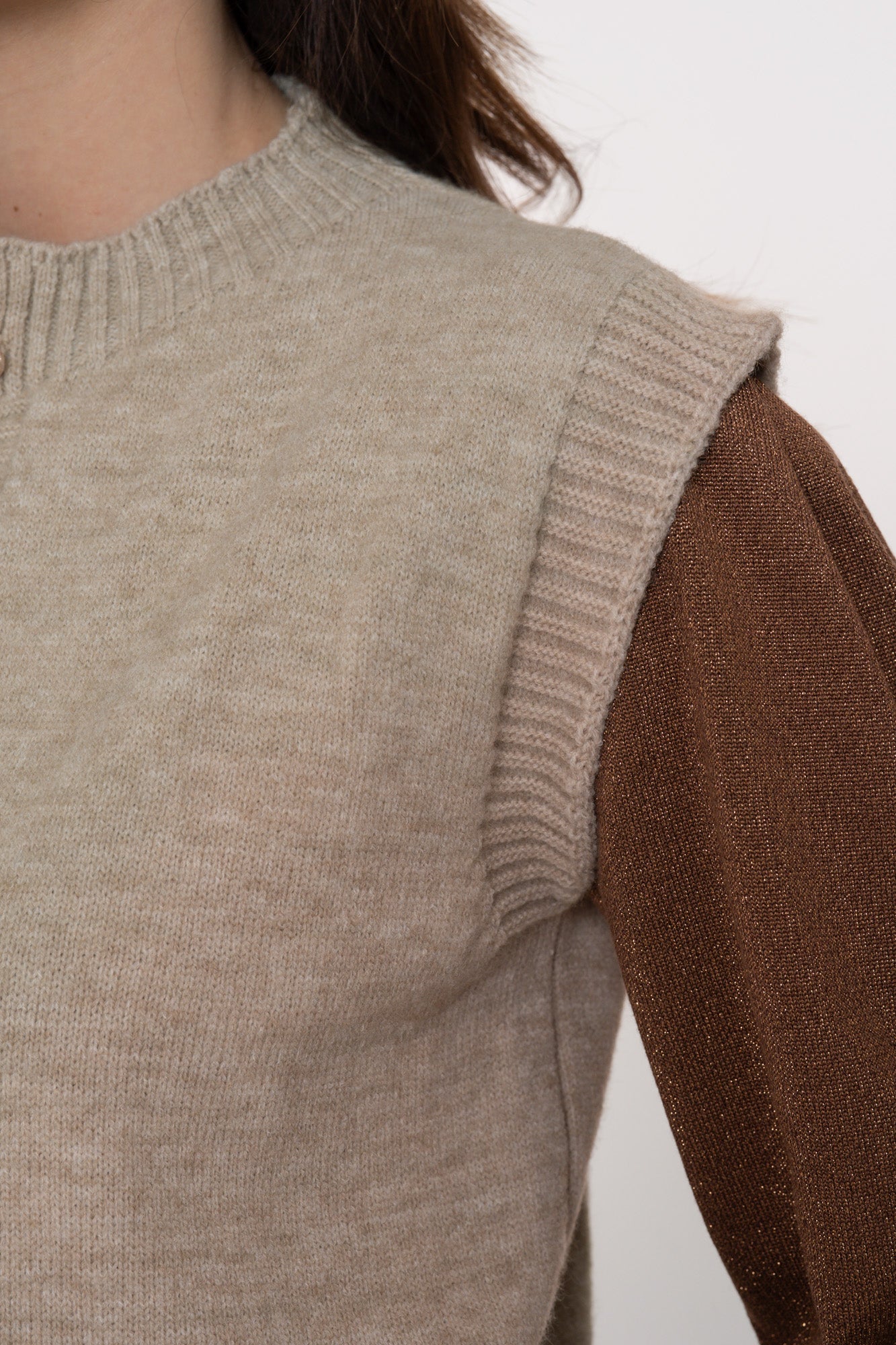 Geisha Damen-Gilet im Strick mit Utility-Details