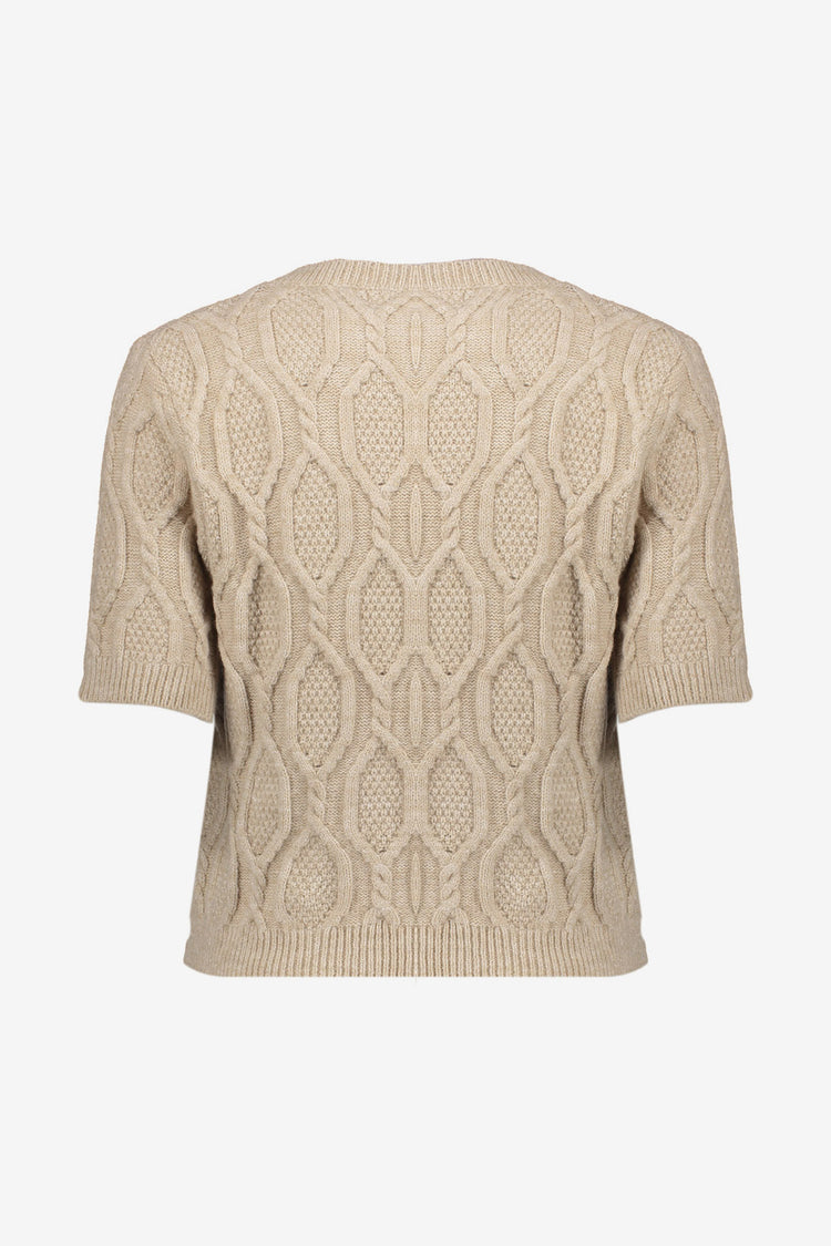 Geisha Damenstrickpullover mit Rundhalsausschnitt und Perlen