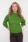 Geisha Damenstrickpullover in Grün mit hohem Rollkragen und Rippdetails