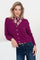 Geisha Damenstrickjacke in Lila mit langen Ärmeln und V-Ausschnitt