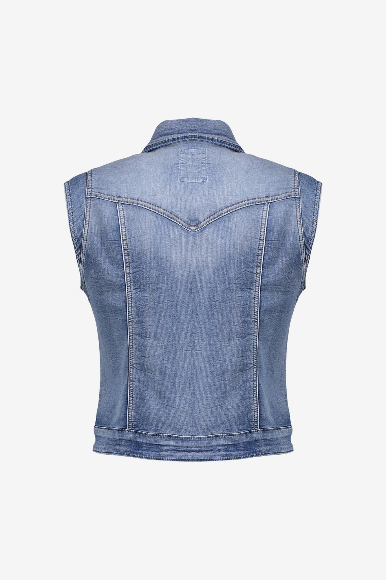 Geisha Fashion Damen Jeansjacke ärmellos