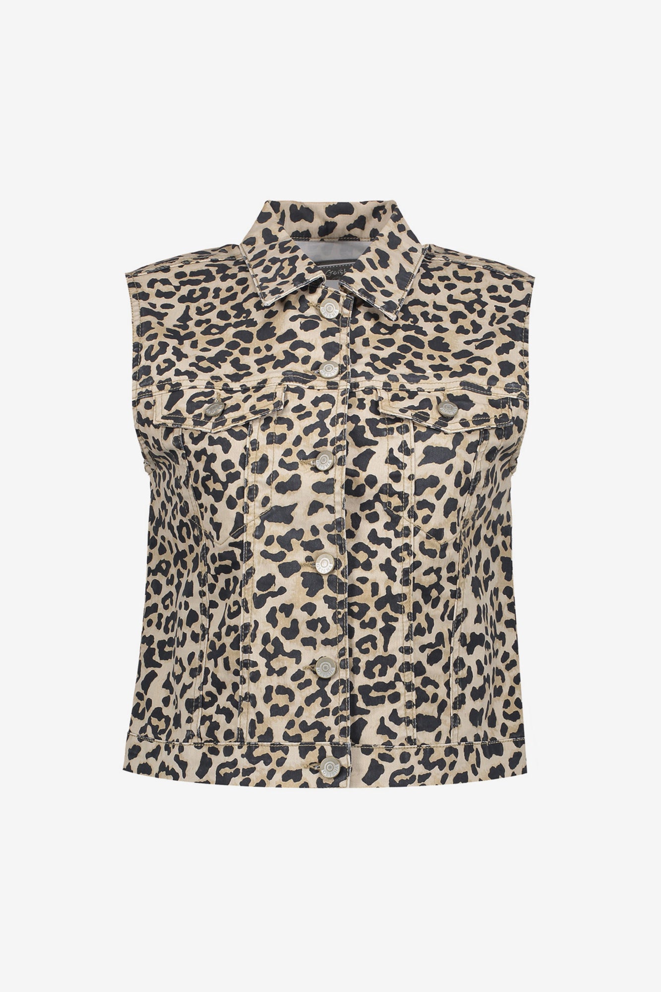 Geisha Fashion Damen Leopard Print Gilet