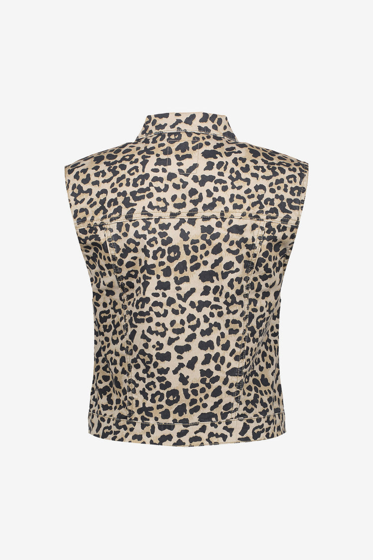Geisha Fashion Damen Leopard Print Gilet