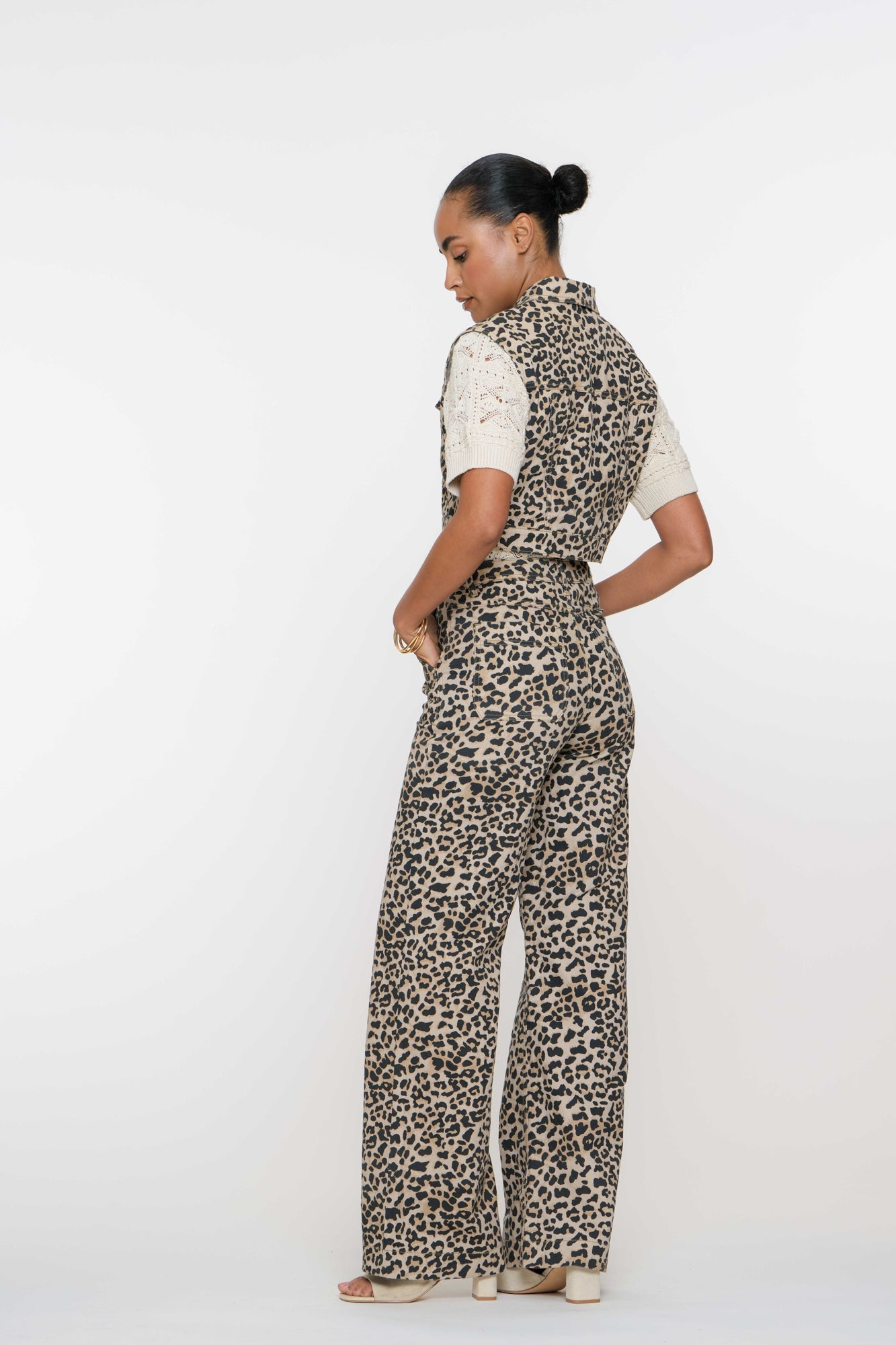 Geisha Fashion Damen Leopard Print Gilet