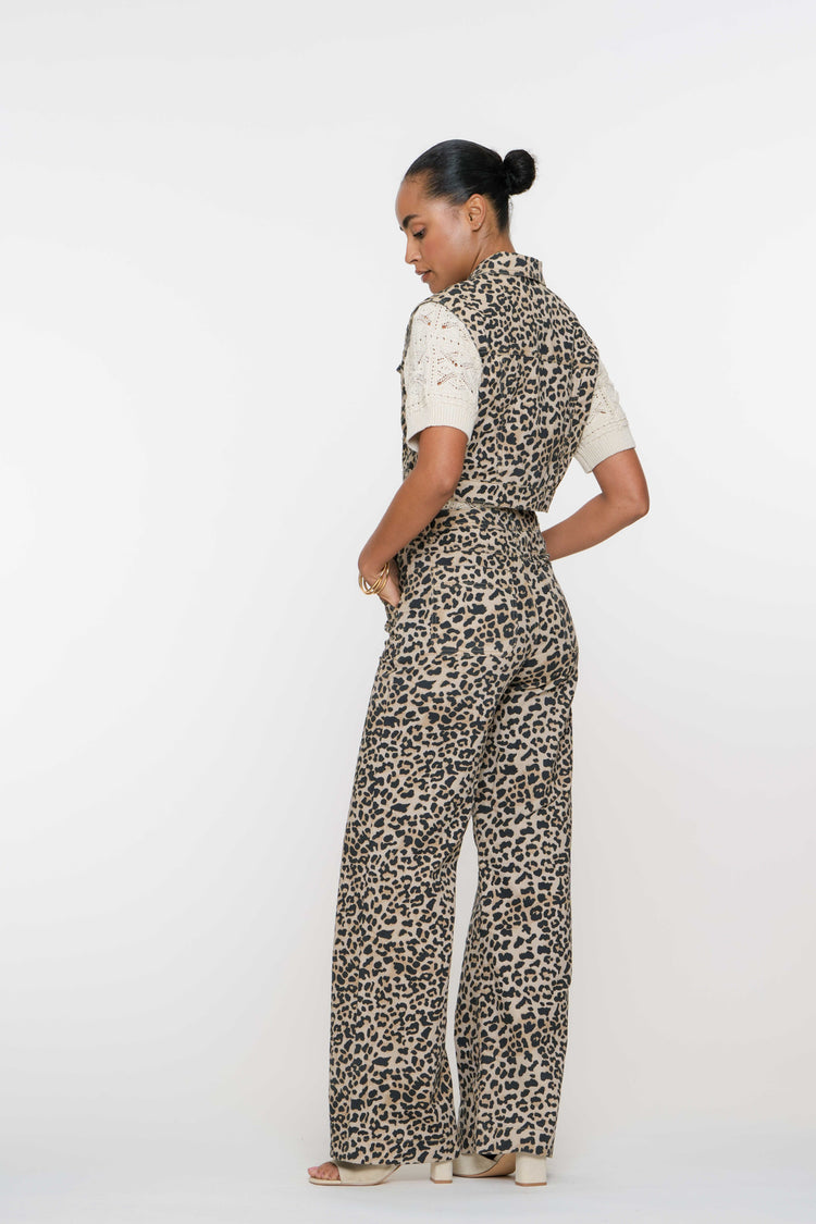 Geisha Fashion Damen Leopard Print Gilet