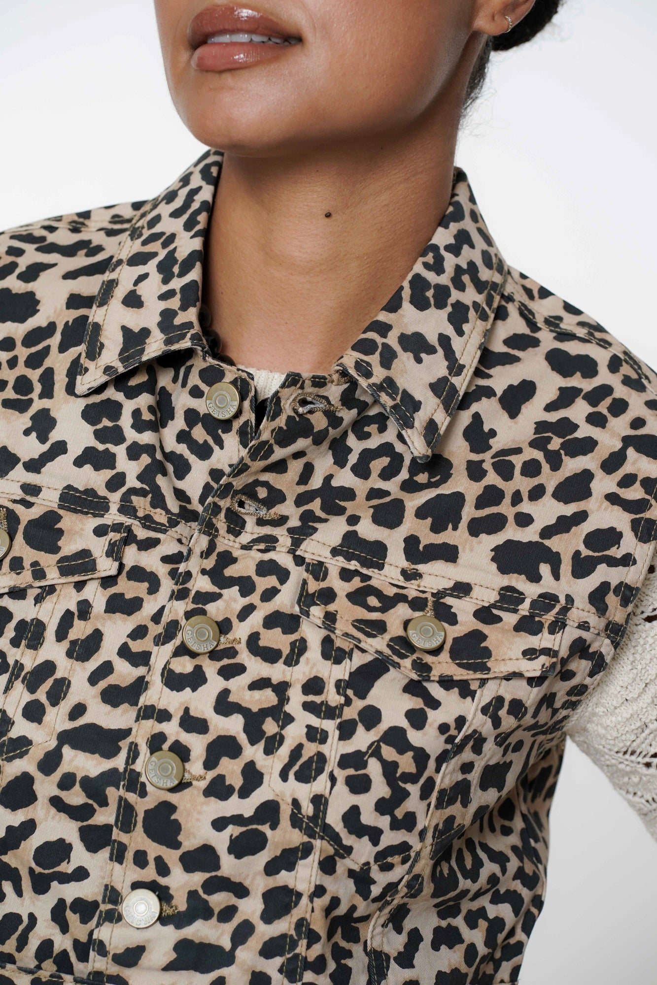 Geisha Fashion Damen Leopard Print Gilet