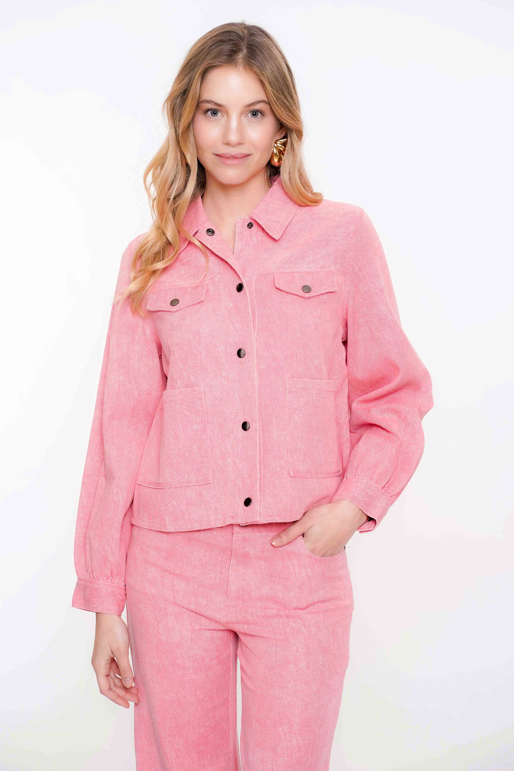 Geisha Fashion Damen Jacke rosa melange