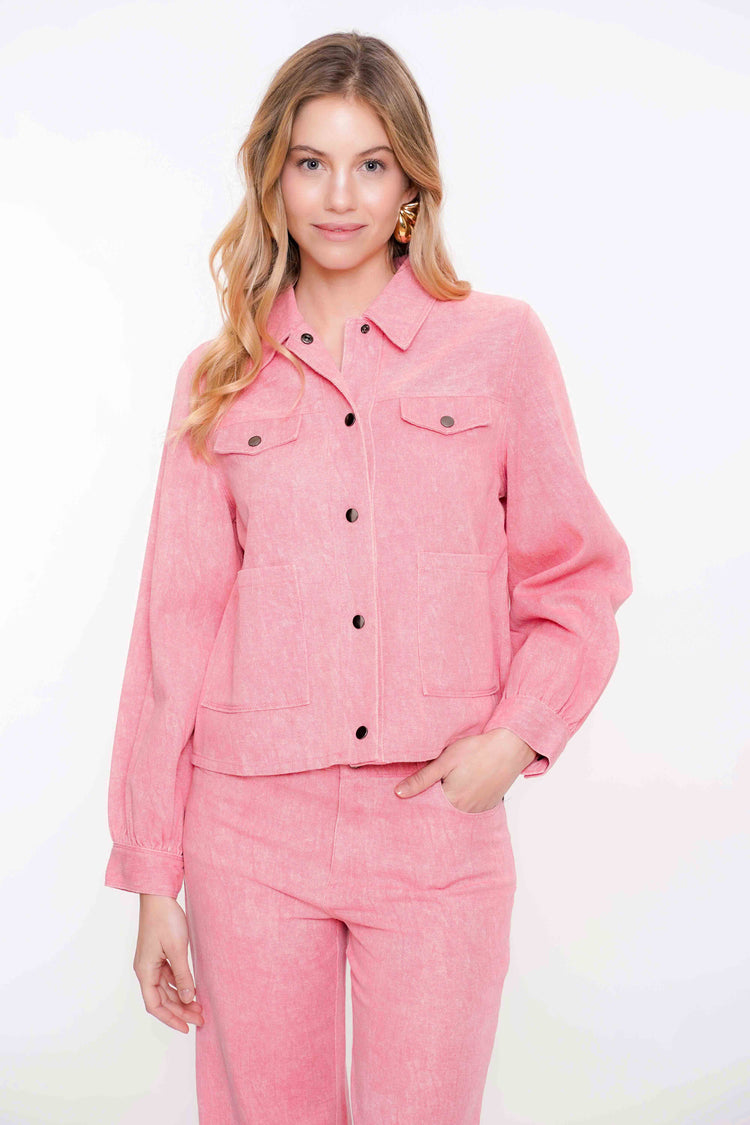 Geisha Fashion Damen Jacke rosa melange