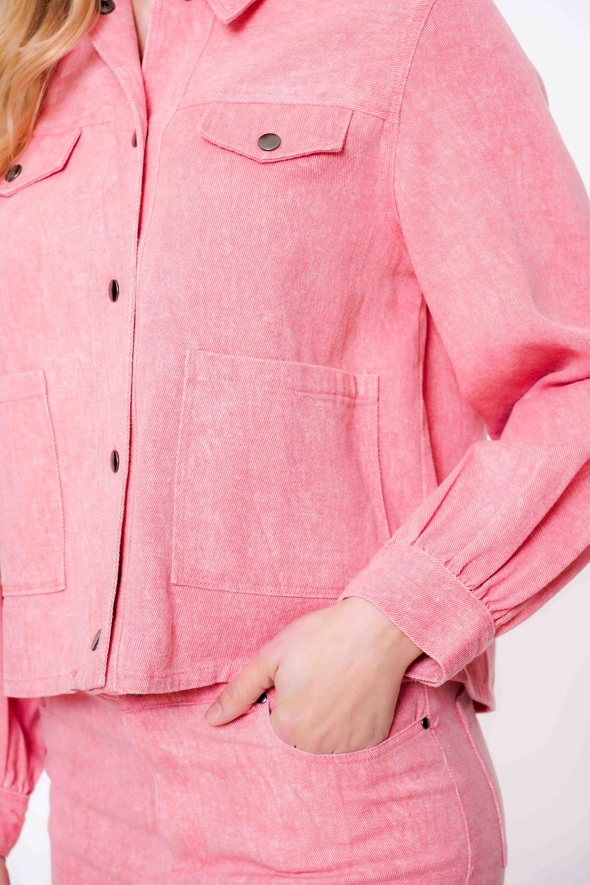 Geisha Fashion Damen Jacke rosa melange