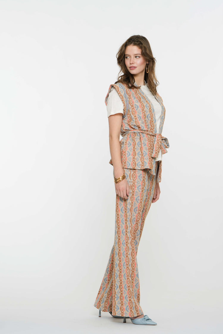 Geisha Fashion Damen Aztek Print mit Lurex Tape