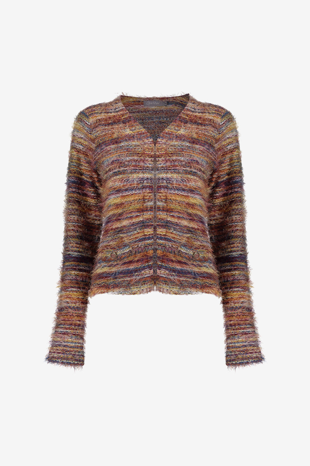 Geisha Damen-Mohair-Strickjacke mit Streifen