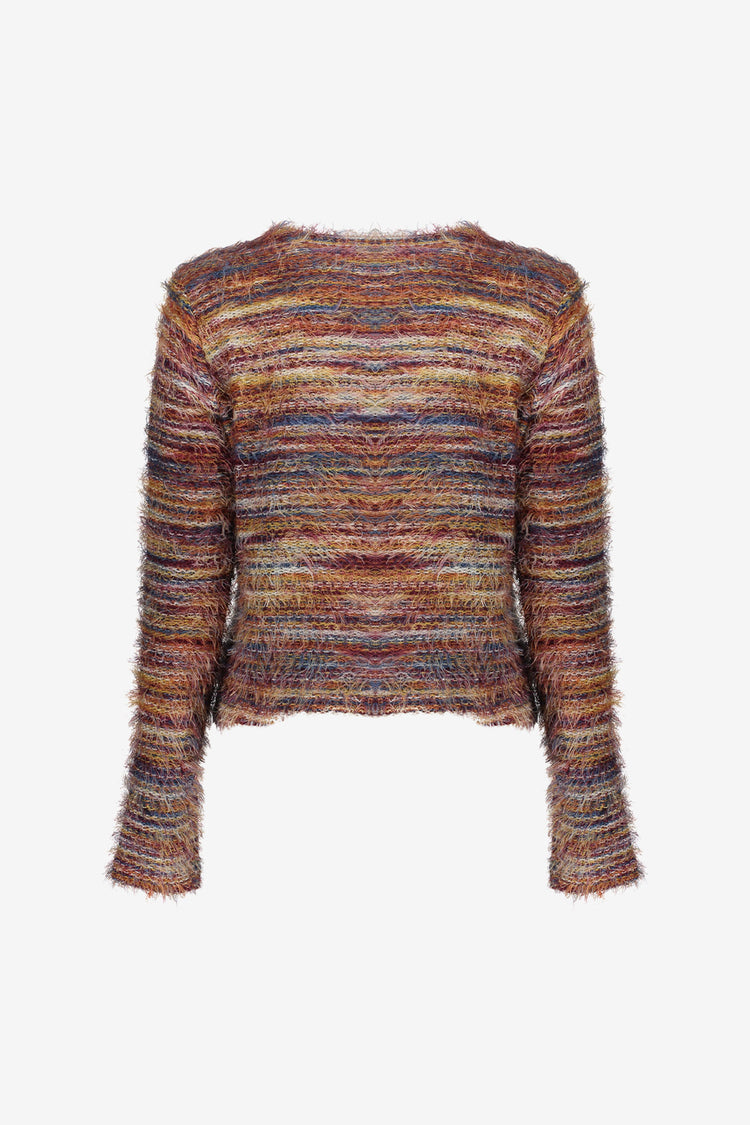 Geisha Damen-Mohair-Strickjacke mit Streifen