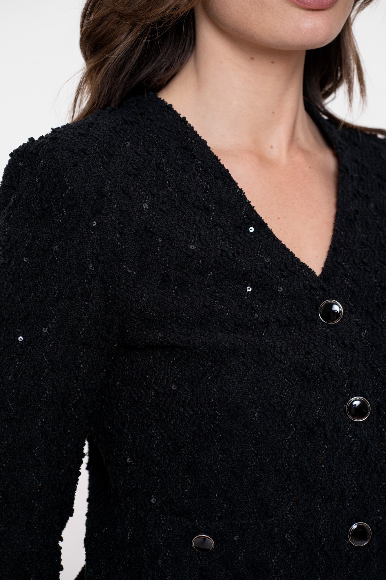 Geisha Damen-Bouclé-Strickjacke mit Pailletten-Detail