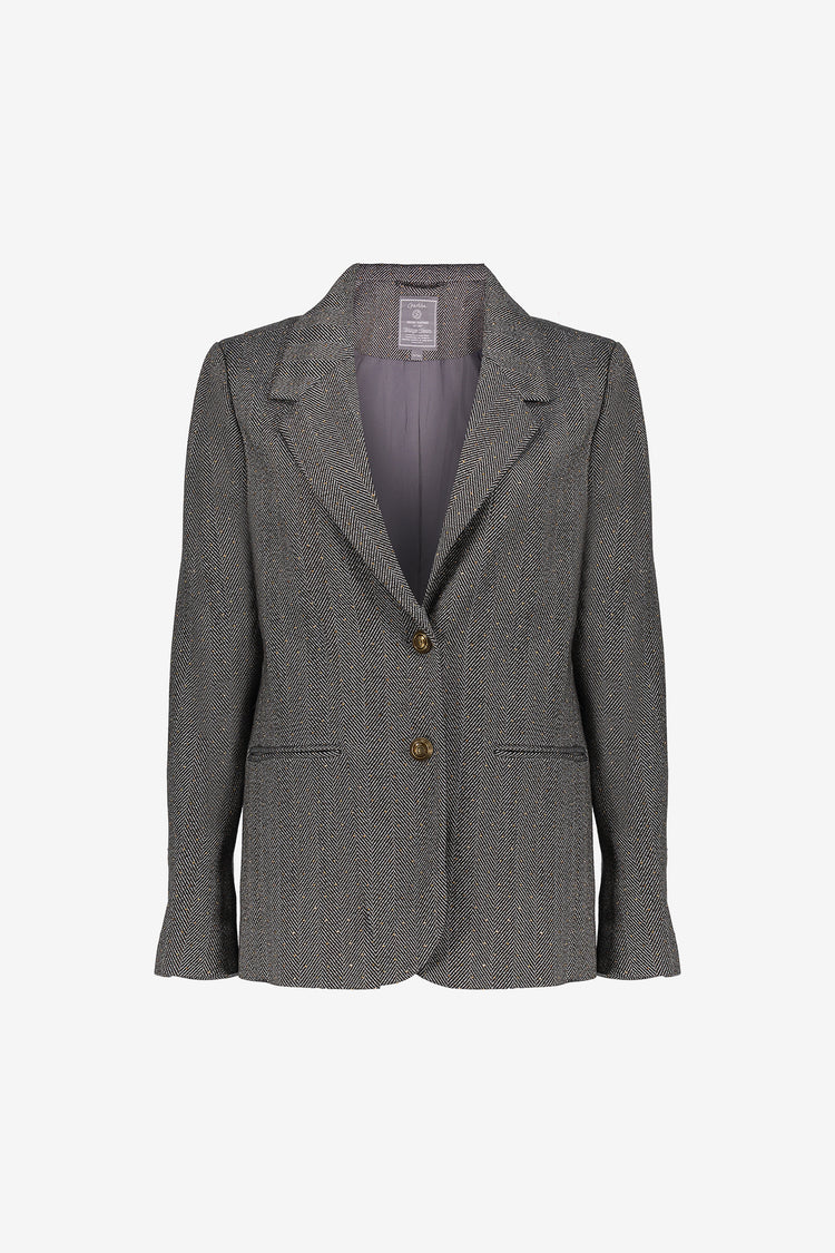 Geisha Damen-Blazer mit Fischgrätmuster und Glitzersteinen