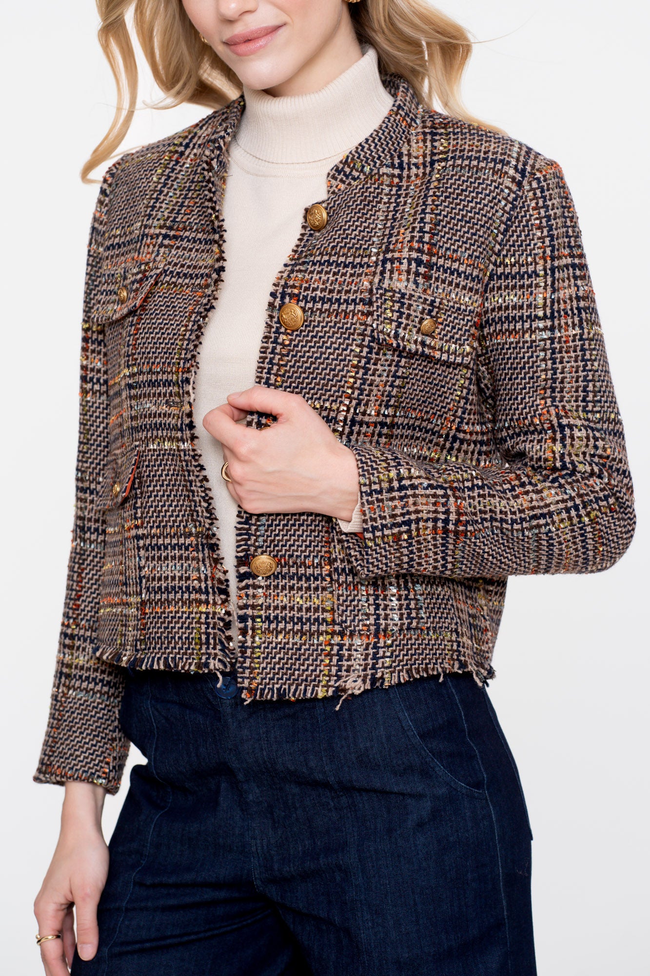 Geisha Damen-Multicolor-Tweedjacke