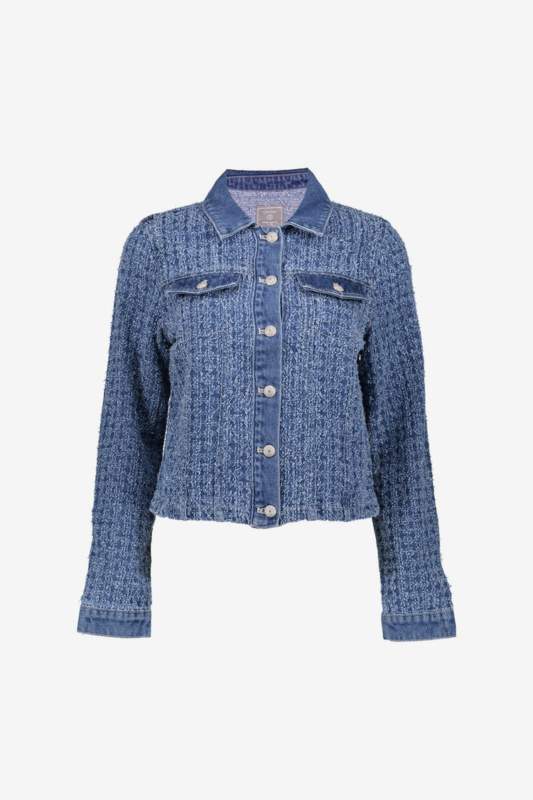 Geisha Damen-Bouclé-Denimjacke