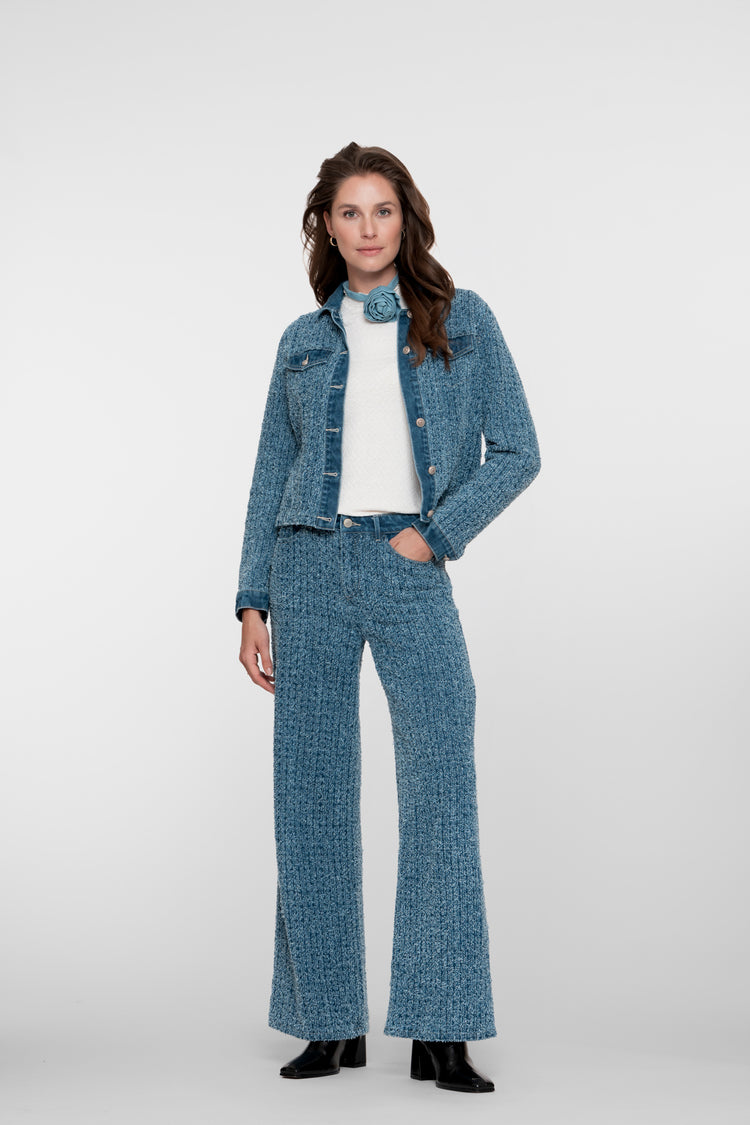 Geisha Damen-Bouclé-Denimjacke