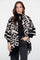 Geisha Damen-Jacquard-Poncho mit Fransen