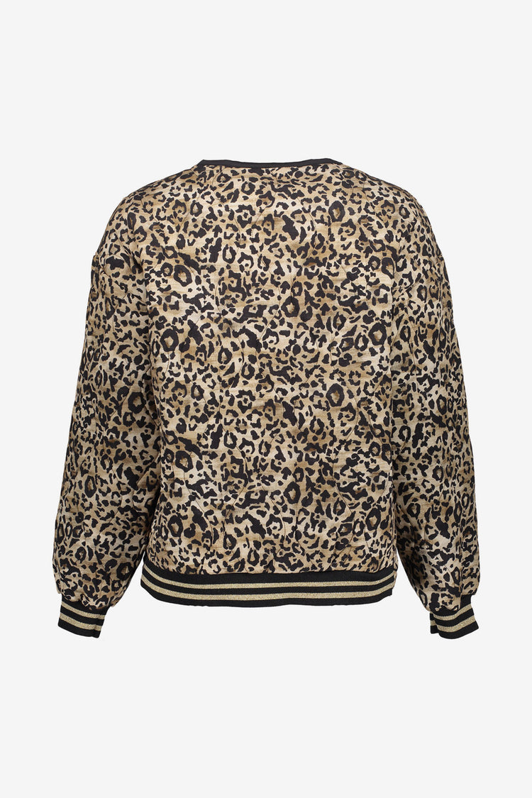 Geisha Damen-Steppjacke mit Leoprint
