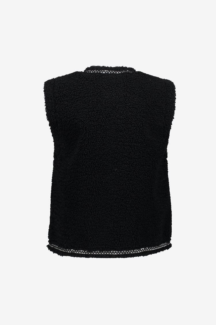 Geisha Damen Teddy-Weste mit gewebter Paspel