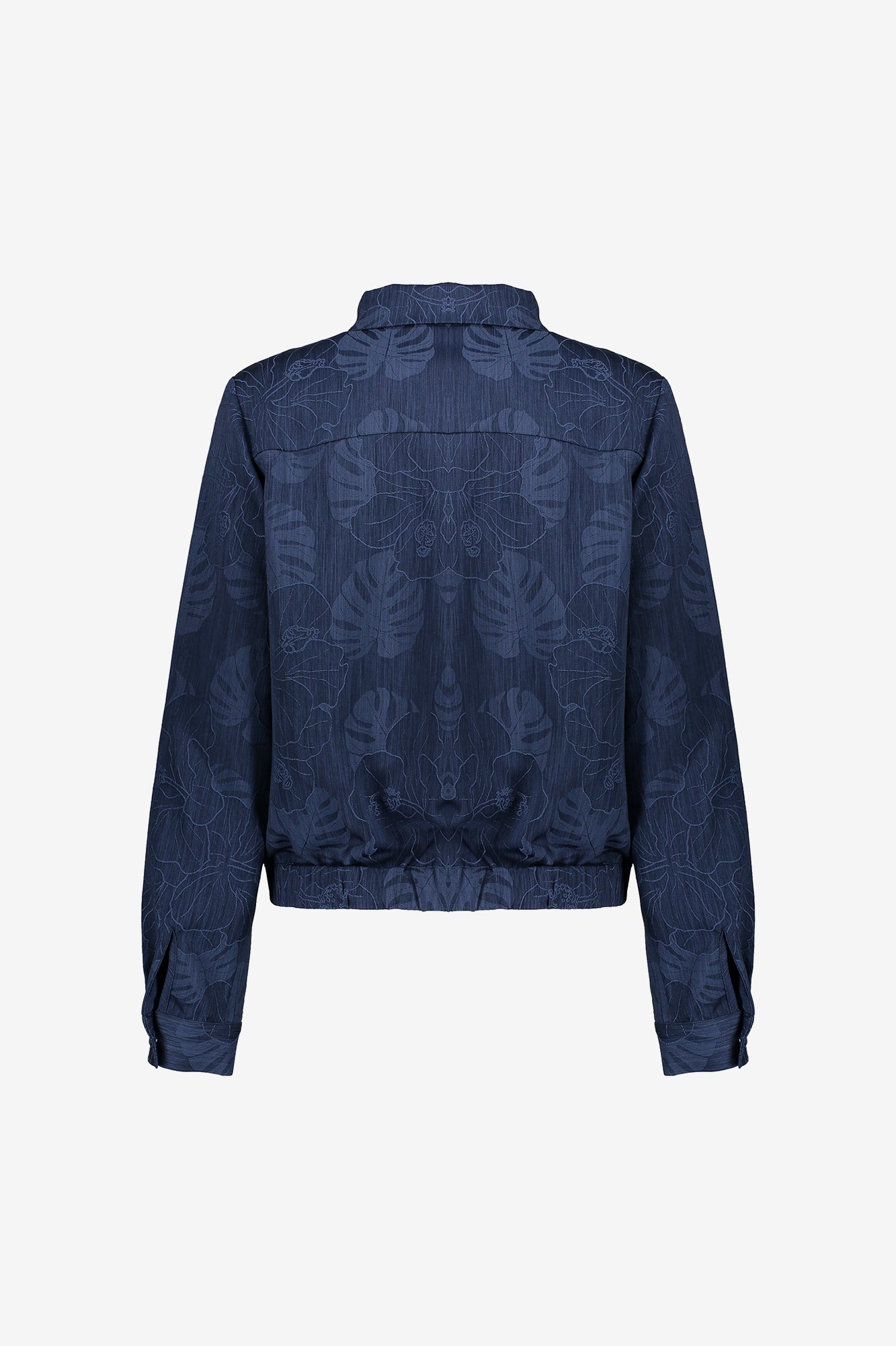 Geisha Damen-Denim-Cropped-Jacke mit Blumenmuster