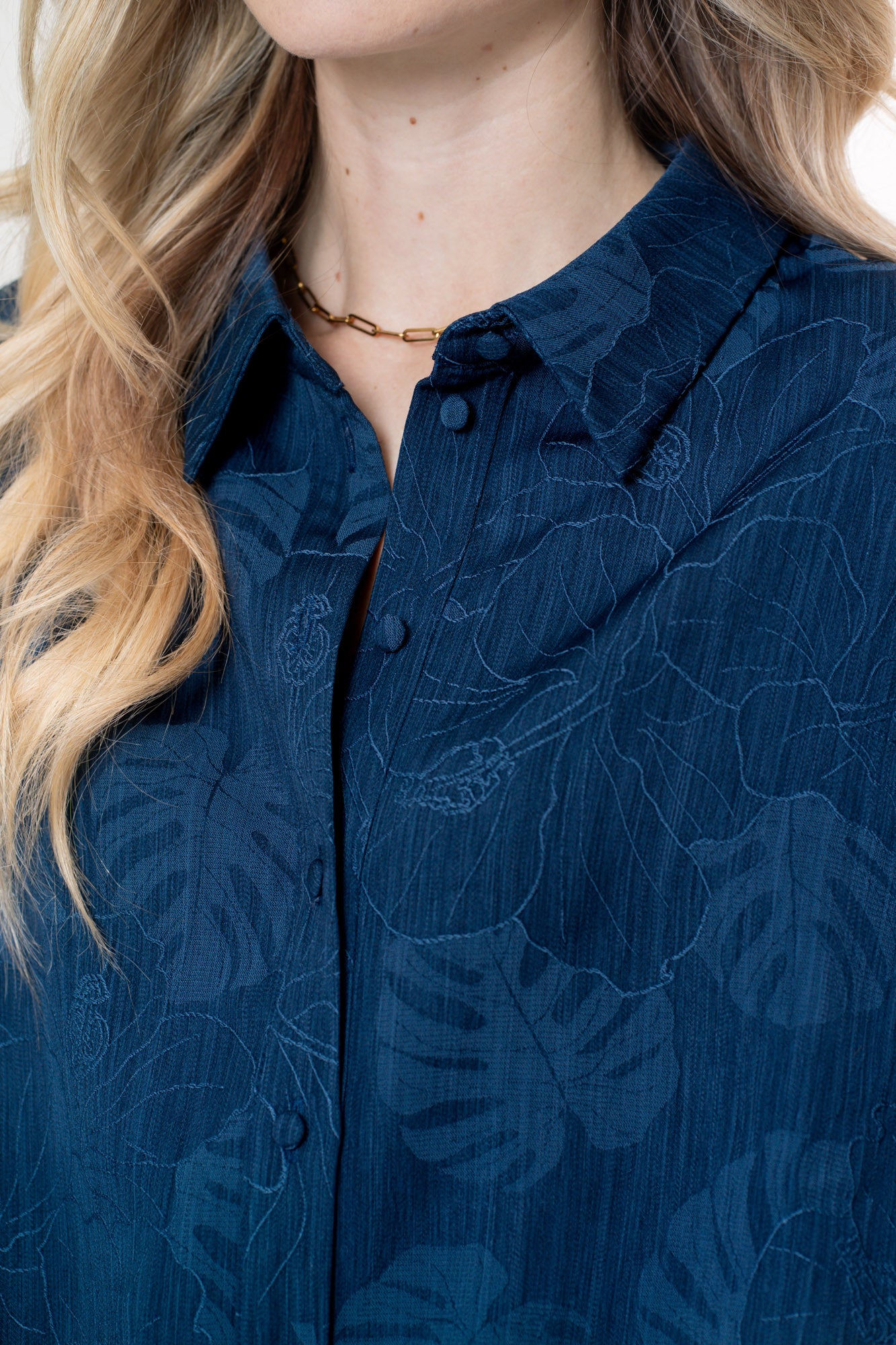 Geisha Damen-Denim-Cropped-Jacke mit Blumenmuster