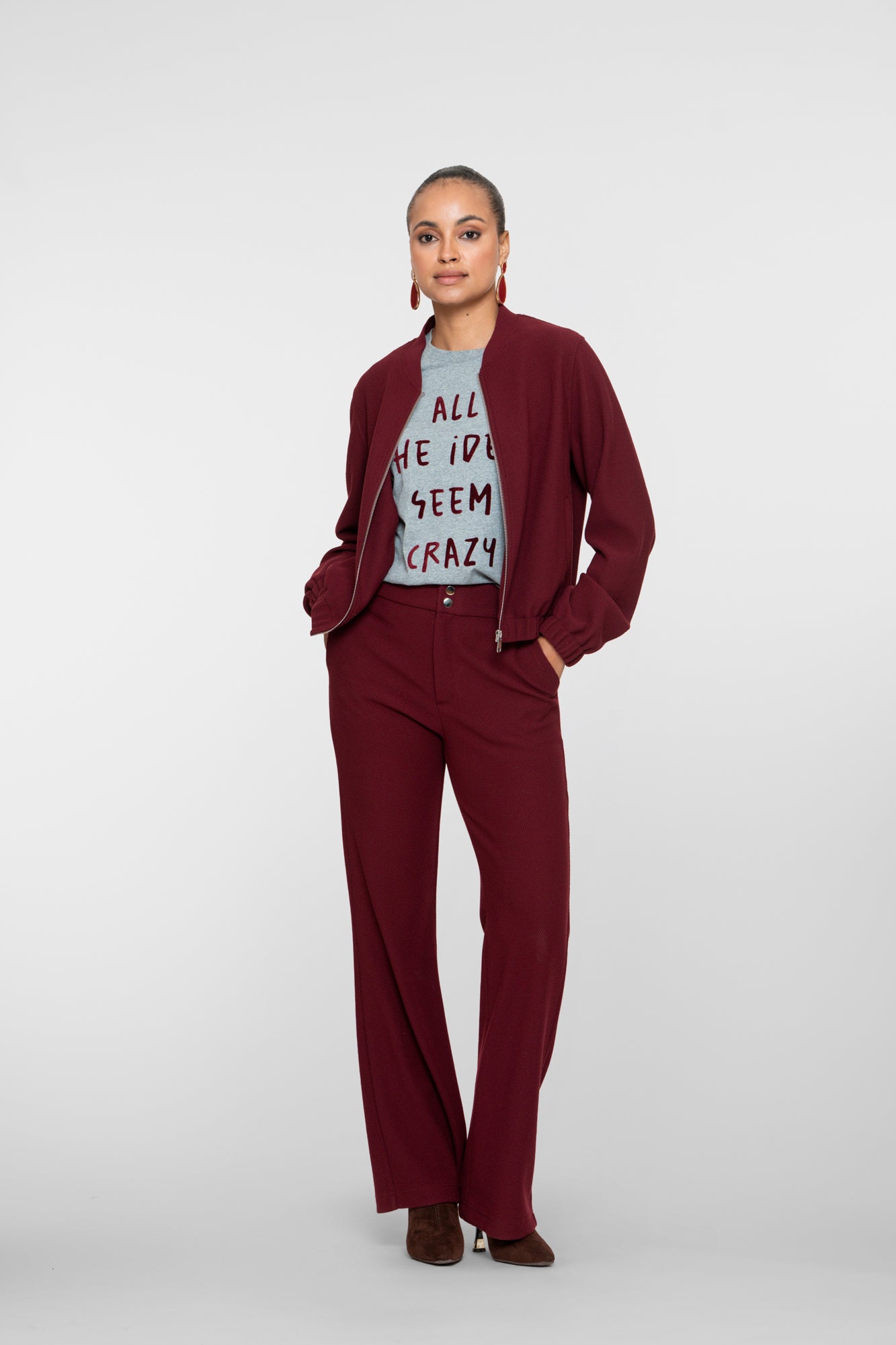 Geisha Damen Bomberjacke mit Reißverschluss und Wabenstruktur