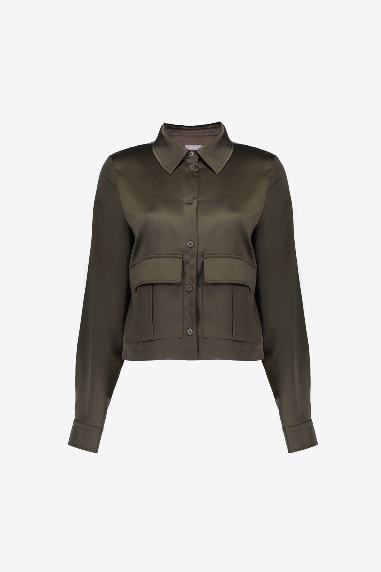 Geisha Damen-Cropped-Jacke in Satinoptik