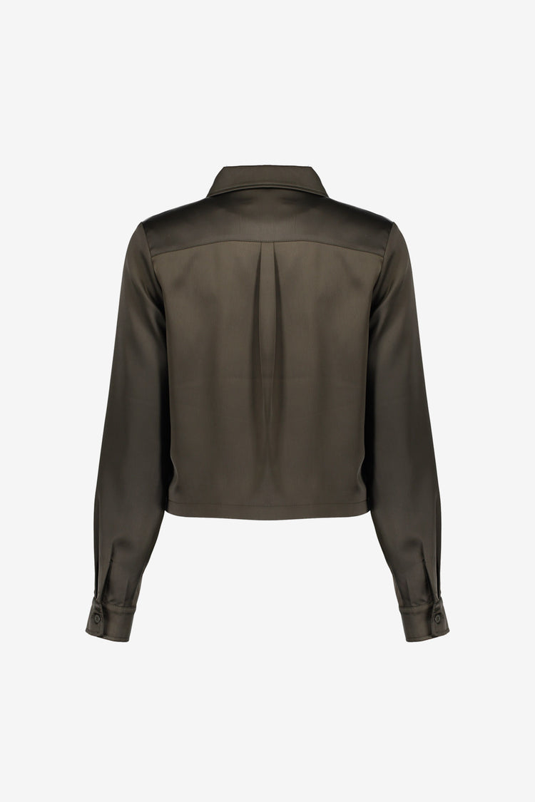 Geisha Damen-Cropped-Jacke in Satinoptik