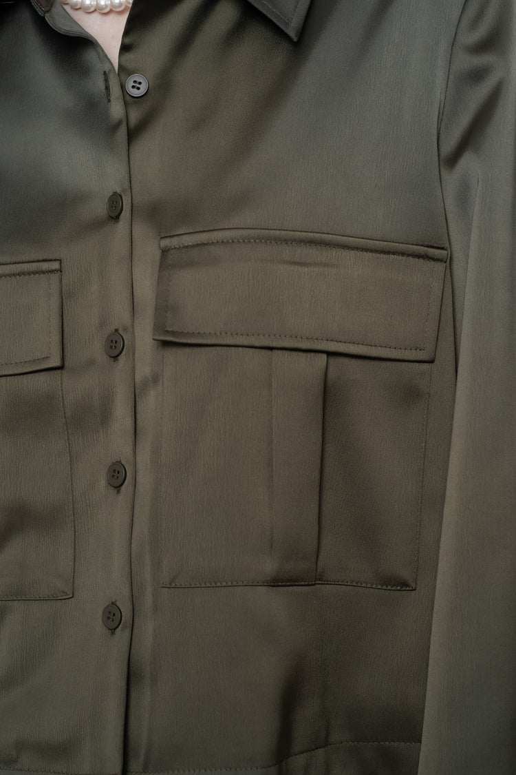 Geisha Damen-Cropped-Jacke in Satinoptik