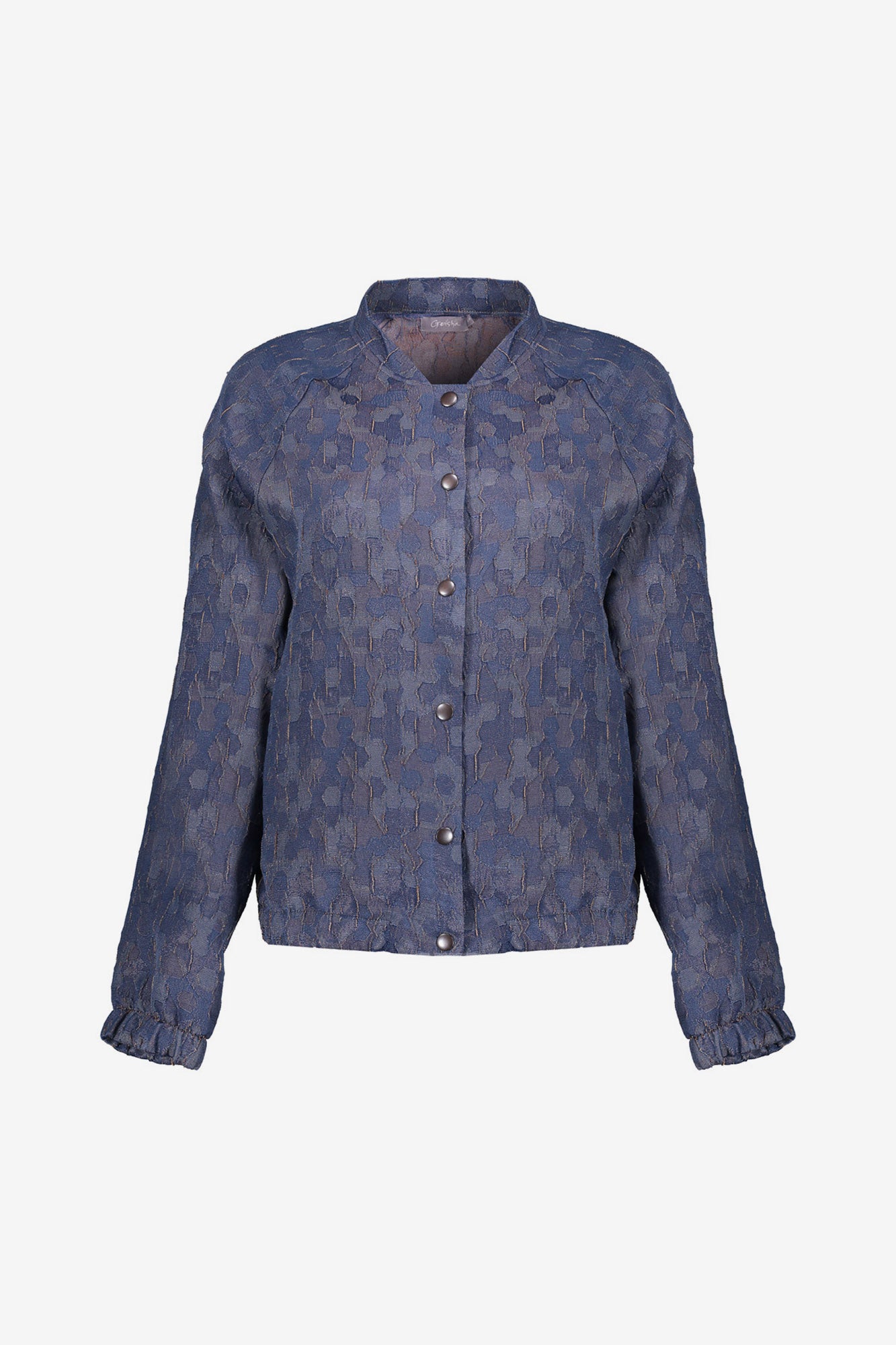 Geisha Damen-Bomberjacke aus Jacquardstoff mit Ton-in-Ton-Blumenmuster