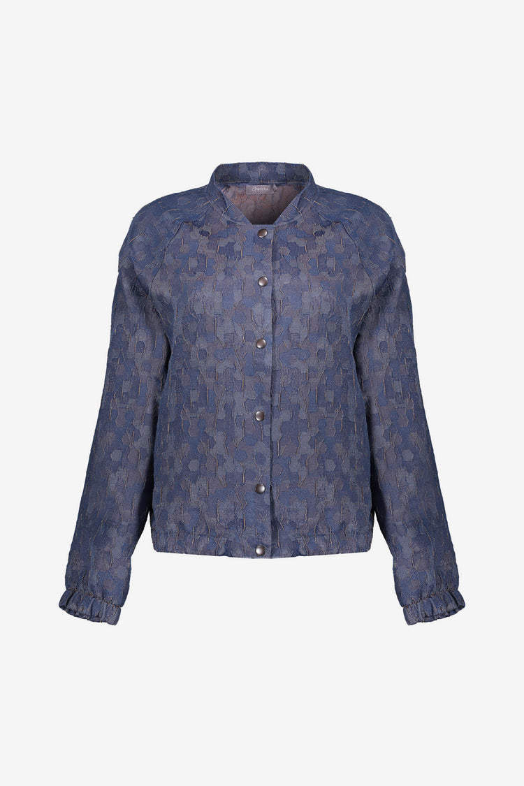 Geisha Damen-Bomberjacke aus Jacquardstoff mit Ton-in-Ton-Blumenmuster
