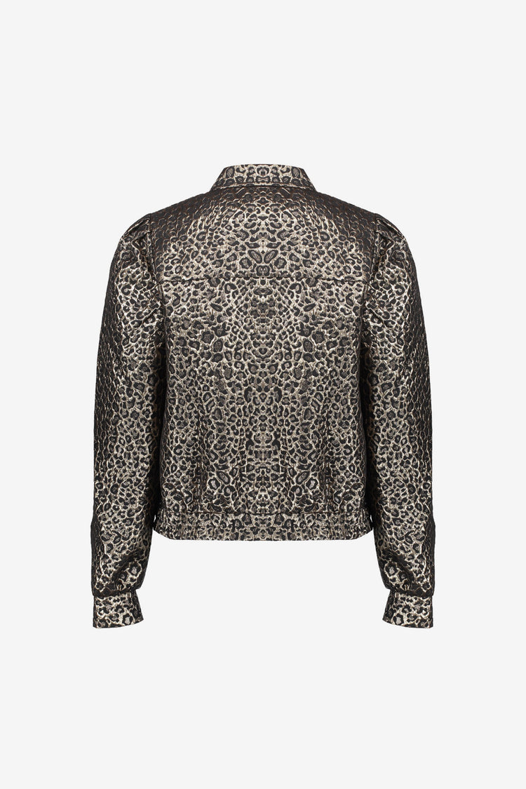 Geisha Damen-Boxy-Jacke mit Leoprint und Goldakzenten