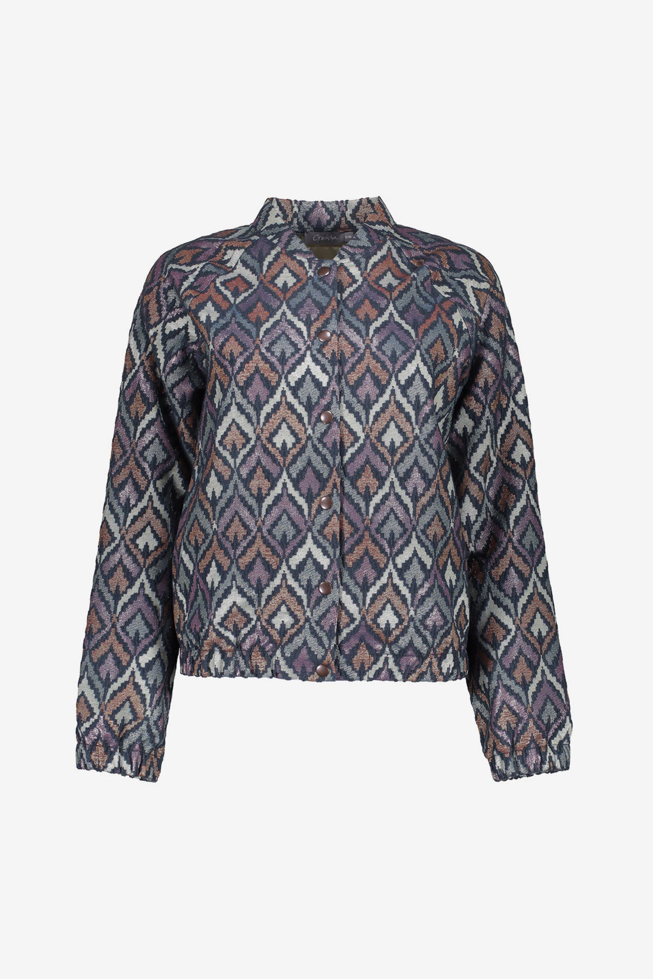 Geisha Damen-Kurze Jacke mit Ikat-Print