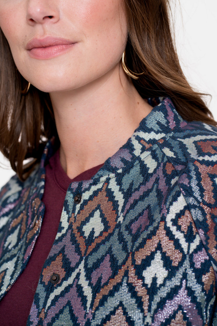 Geisha Damen-Kurze Jacke mit Ikat-Print