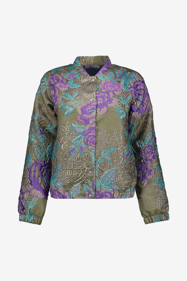 Geisha Damenjacke mit Blumen und Lurex