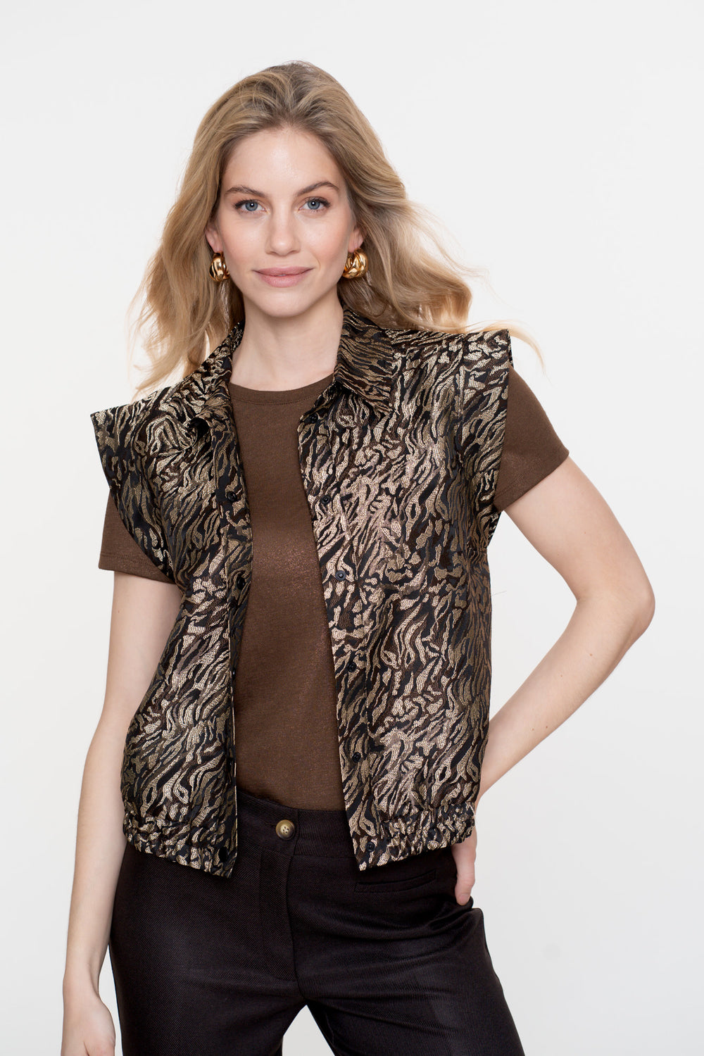 Geisha Damenweste mit Zebraprint