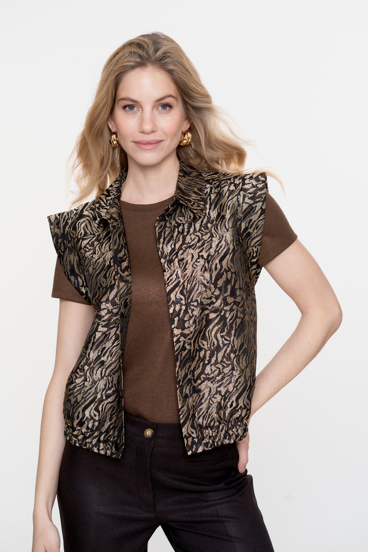 Geisha Damenweste mit Zebraprint