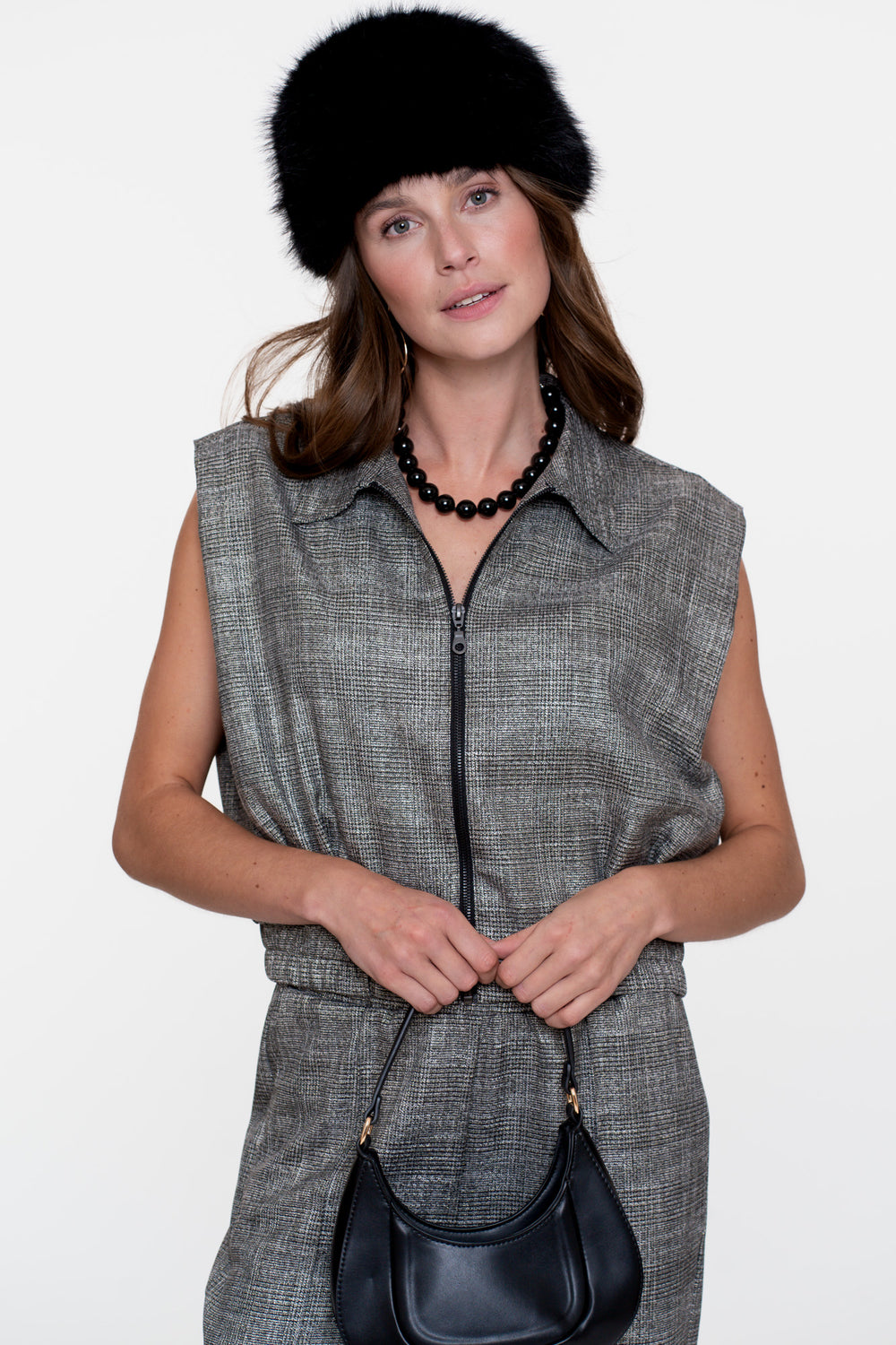 Geisha Damen-Gilet mit Karomuster