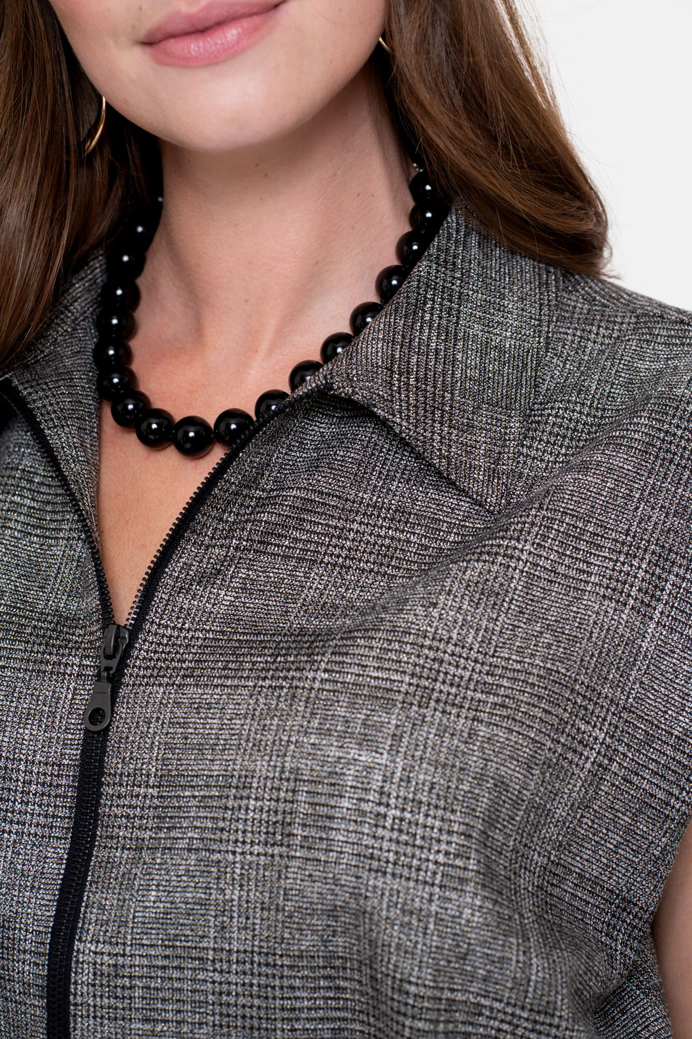 Geisha Damen-Gilet mit Karomuster