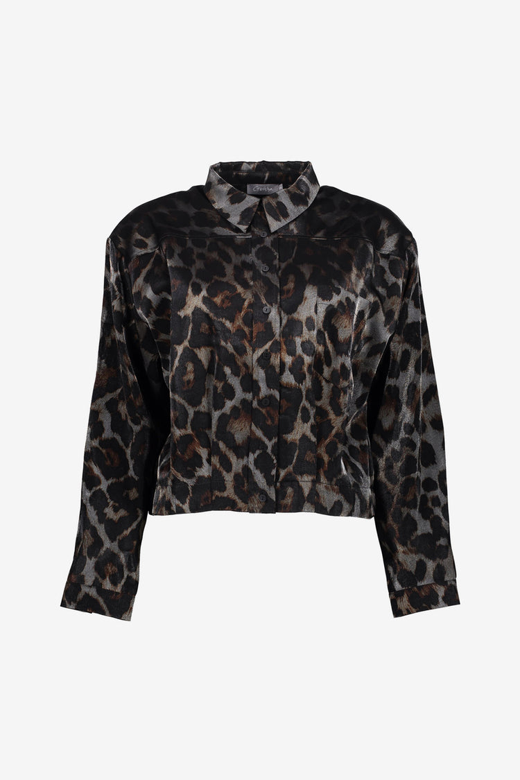 Geisha Damenjacke mit Leoprint
